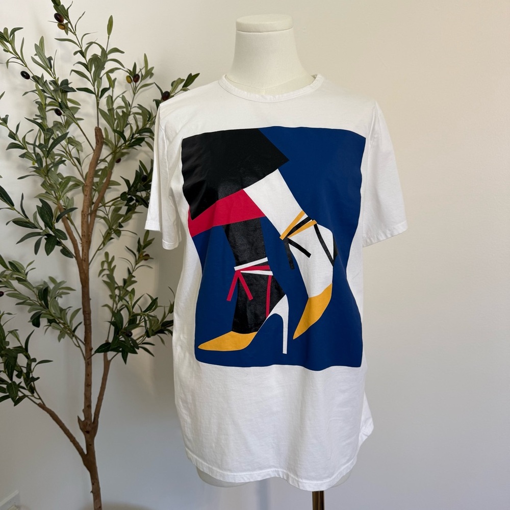 ZARA Graphic T-Shirt with Colorful Shoe Design